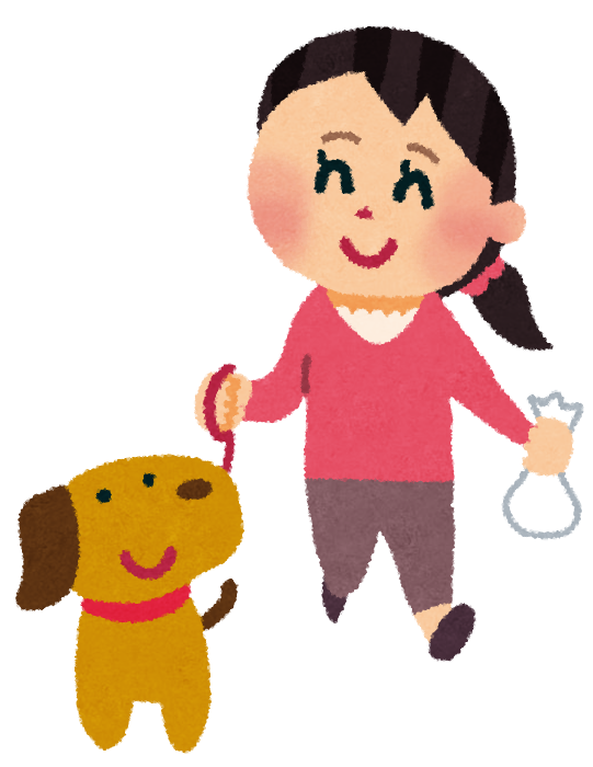 犬の散歩のイラスト 女性 かわいいフリー素材集 いらすとや