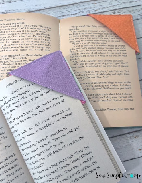 how to make fabric corner bookmarks