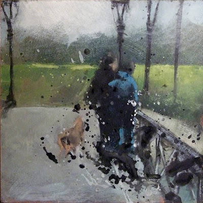 Couple au chien Annecy acrylique acrylic figure Haute-Savoie