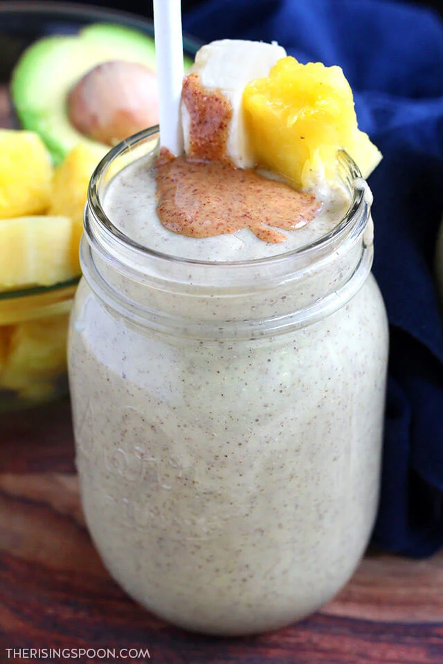 Pineapple Banana Avocado Smoothie (Easy & Healthy Recipe)