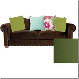 Brown Couch and Pillows