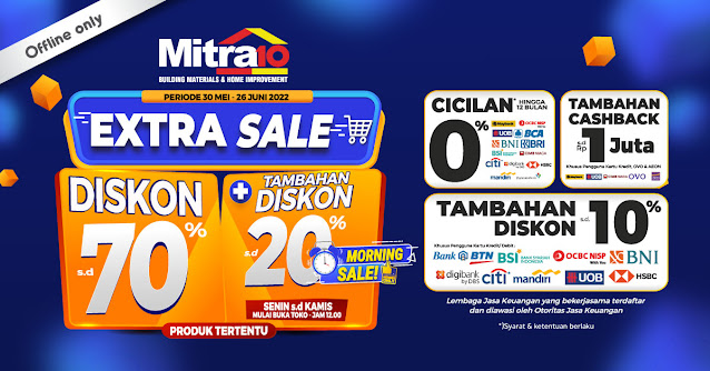 Mitra10: Promo Diskon Upto 70% & Tambahan Diskon (s.d 26 Juni 2022)