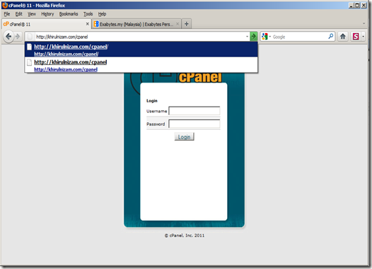 cpanel - login