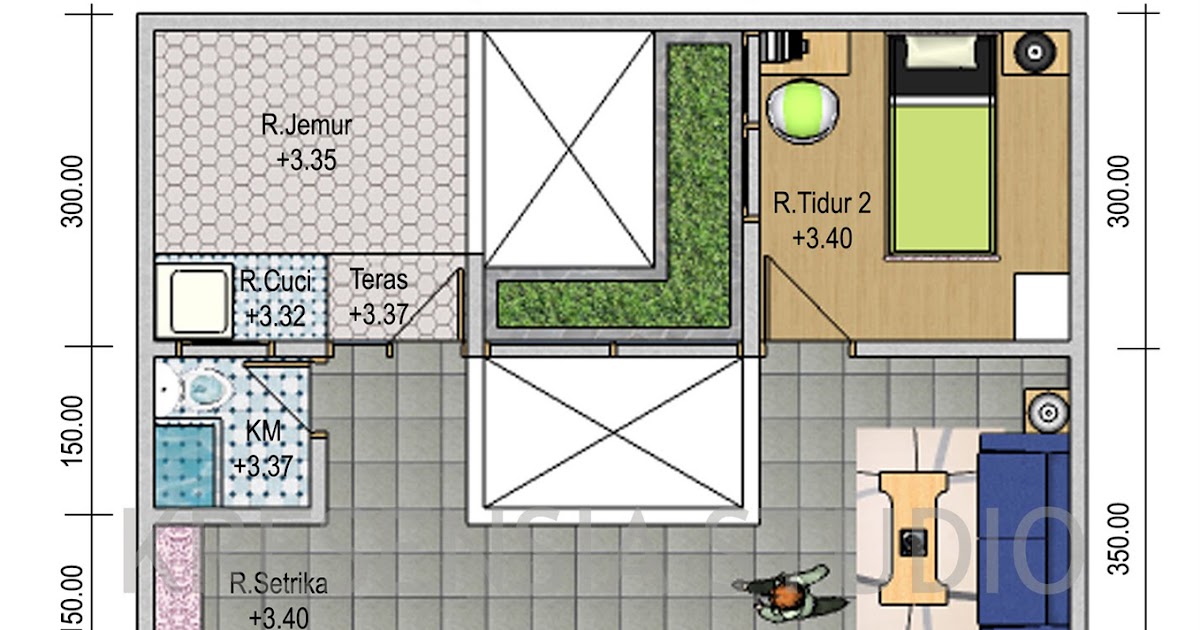  Sketsa  reka bentuk denah  rumah minimalis 4 bilik tidur 1 