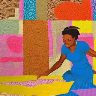 Liberian slaves quilting