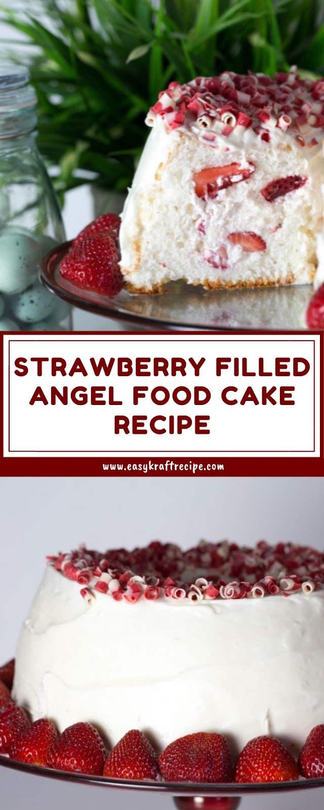 STRAWBERRY FILLED ANGEL FOOD CAKE RECIPE