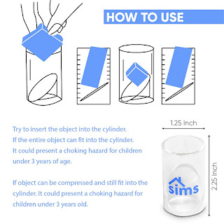 Image: Sims Anti Choking Hazard Device for Kids, Home Safety Prevention and Protection Tube for Toys, Snacks or Small Objects, Portable Handheld Anti-Choke Item Tester