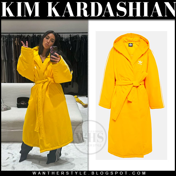 Kim Kardashian in yellow bath robe