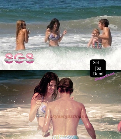  la foto vemos a Selena con un bikini del 2008, y Justin es de cuando él 