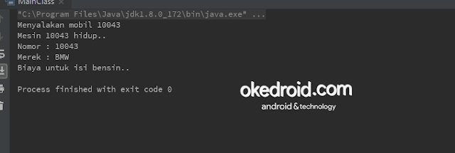 Output Hasil contoh kegunaan code program regular pengertian fungsi materi inner class pada java