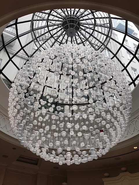 Hotel chandalier in the shape of a sphere