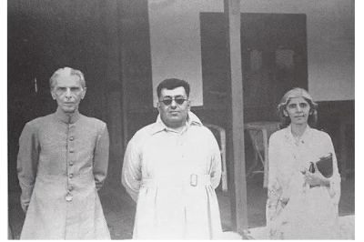 (L to R) Mohammed Ali Jinnah, the Khan of Kalat and Jinnah's sister Fatima Jinnah