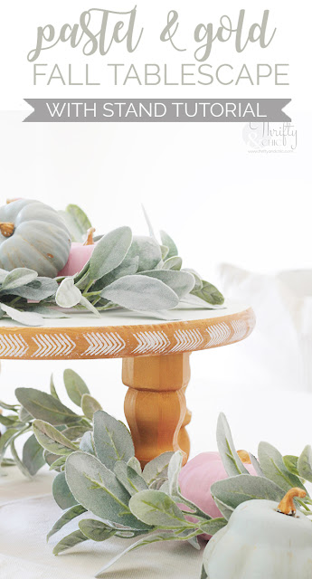 Pastel and gold fall tablescape decor. Pastel fall decorating ideas. Non-traditional fall decor. DIY fall dining room decor. Pastel thanksgiving decor and ideas.