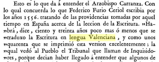 Joaquín Lorenzo Villanueva, lengua Valenciana