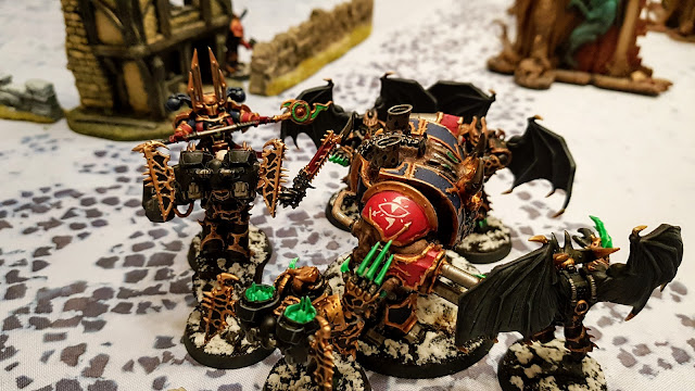 Warhammer 40k battle report - Eternal War -  Scorched Earth - 500 points - Black Legion vs The Scourged