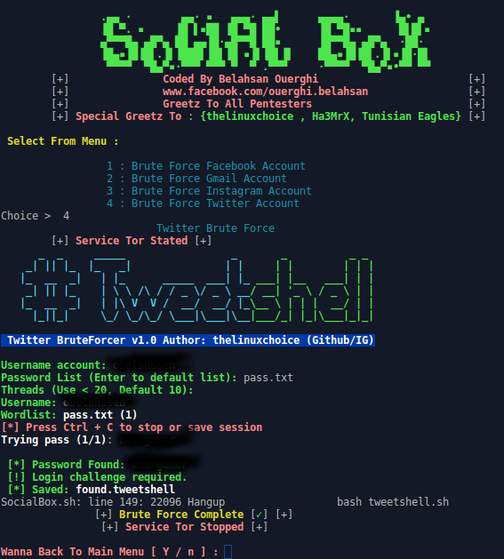 hack gmail tweeter instagram facebook SocialBox Bruteforce Attack