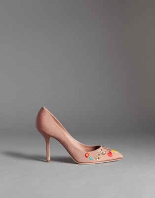 nude pumps with embroidery designs