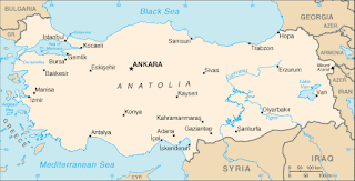 Map of Ankara, Istanbul, Constantanople, Gemlik, Samsun, Hopa, Mount Ararat, Icel, Antalya, Izmir, Manisa, Balikisur, Eursa, Turkey