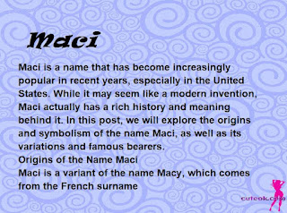 meaning of the name "Maci"