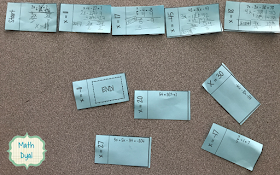 self checking middle school math domino activities