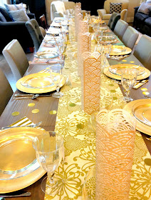 Mother's Day gold themed table setting