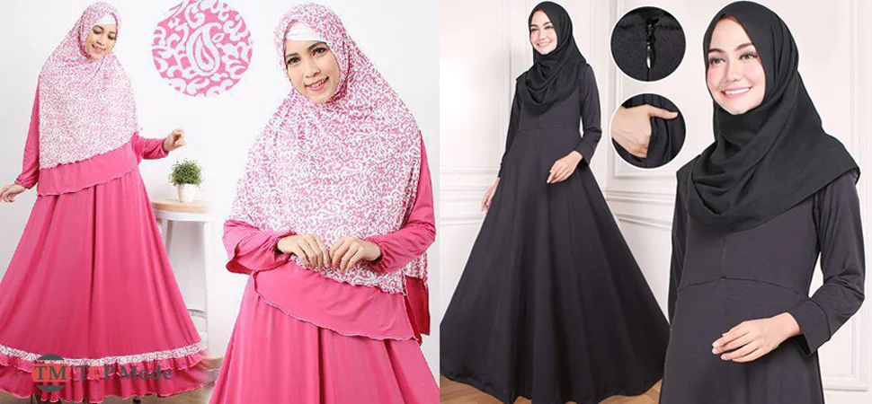32 Model Gamis Jersey Trendy Terbaru 2020 Muda Co Id - Baju gamis jersey polos