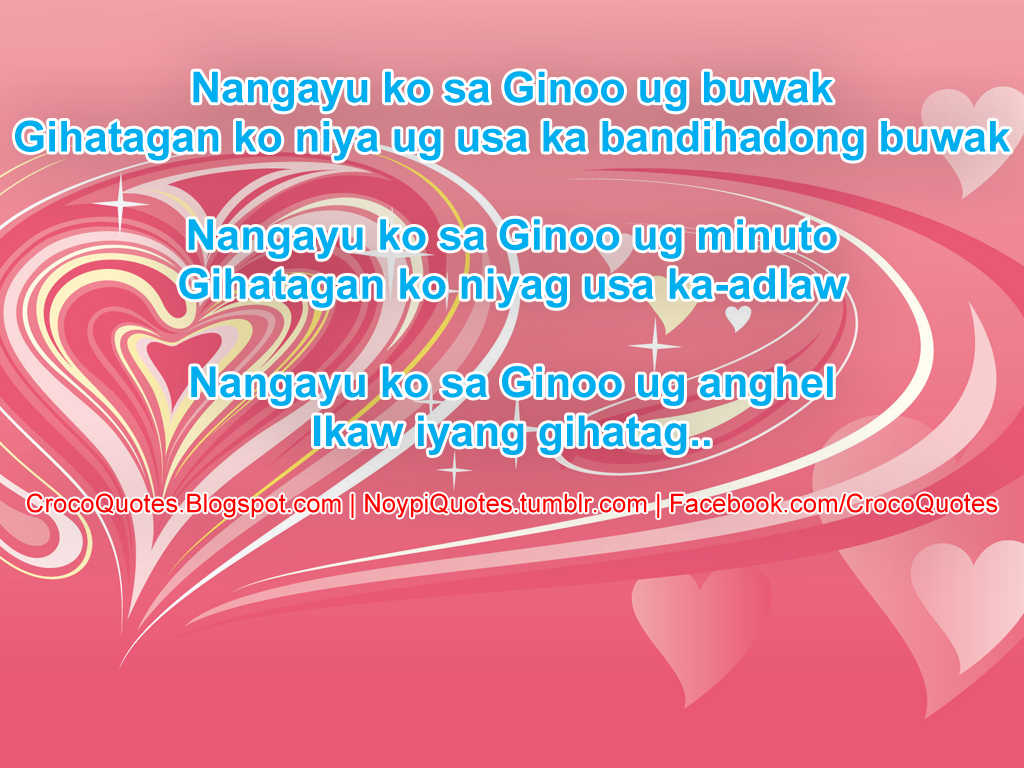 Nangayu ko sa Ginoo ug anghel ug IKAW ang iyang gi hatag