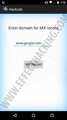 Hackode MX Record grabbing tool snapshot