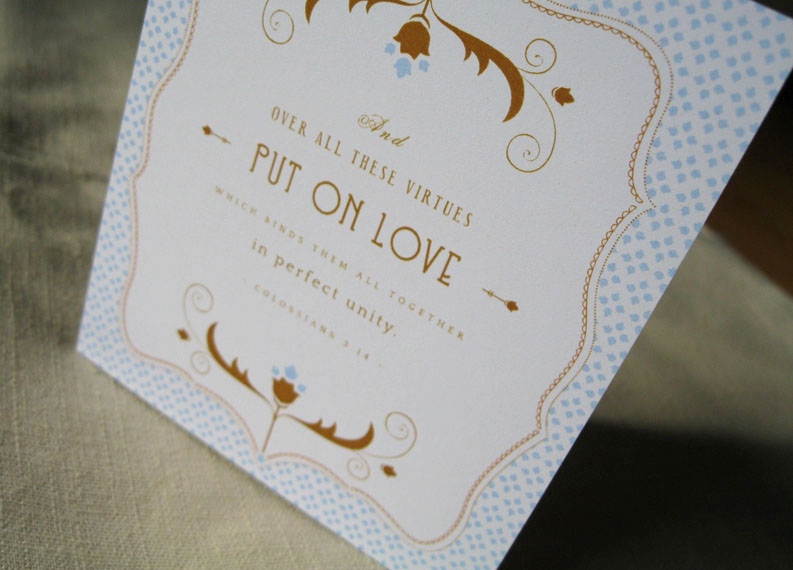A recent custom wedding card This is one of the mostloved verses used in 