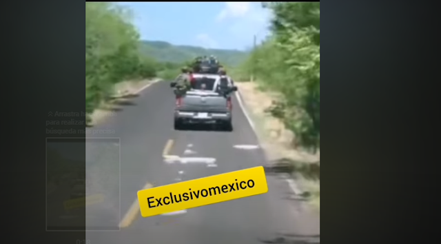 Video: Otro mas Sicarios del CJNG vestidos de La Guardia Nacional pero en camionetas de cajas robadas son captados por las carreteras