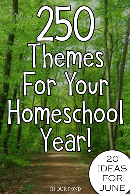 20 Theme Ideas for June as part of the 250 Theme Unit Ideas for Your Entire Homeschool Year blog post // In Our Pond