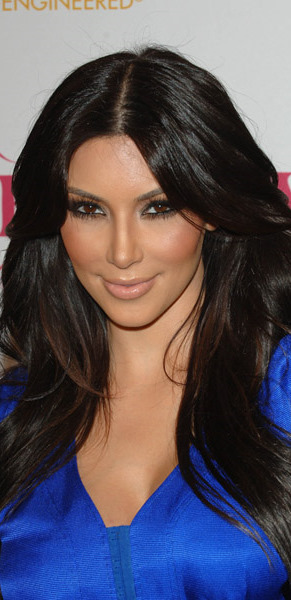 Kim Kardashian looks pretty in her cobalt blue and black ensemble paired 