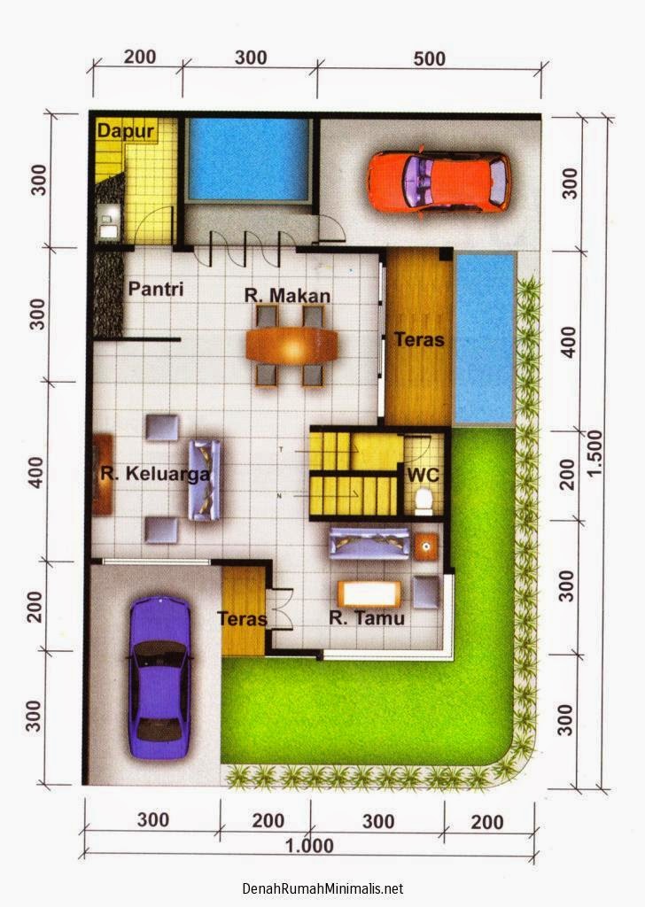 Gambar Denah Rumah Minimalis 1 Lantai Modern - Desain 