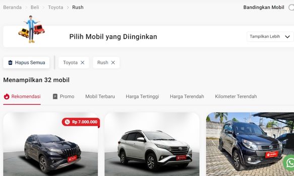 Mobil Rush Bekas