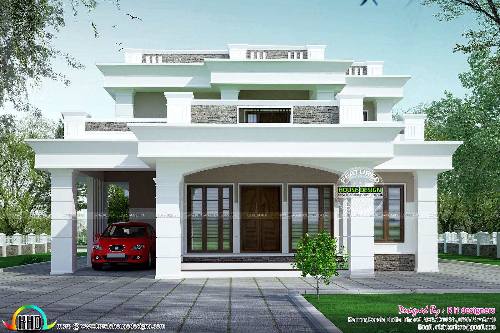 2813 sq ft flat roof box  type  home  Kerala home  design  