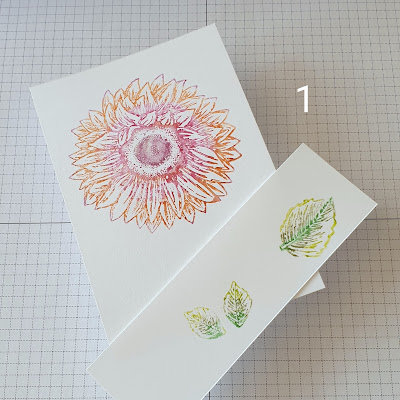 Celebrate Sunflowers stampin up watercolour pencil direct to stamp technique