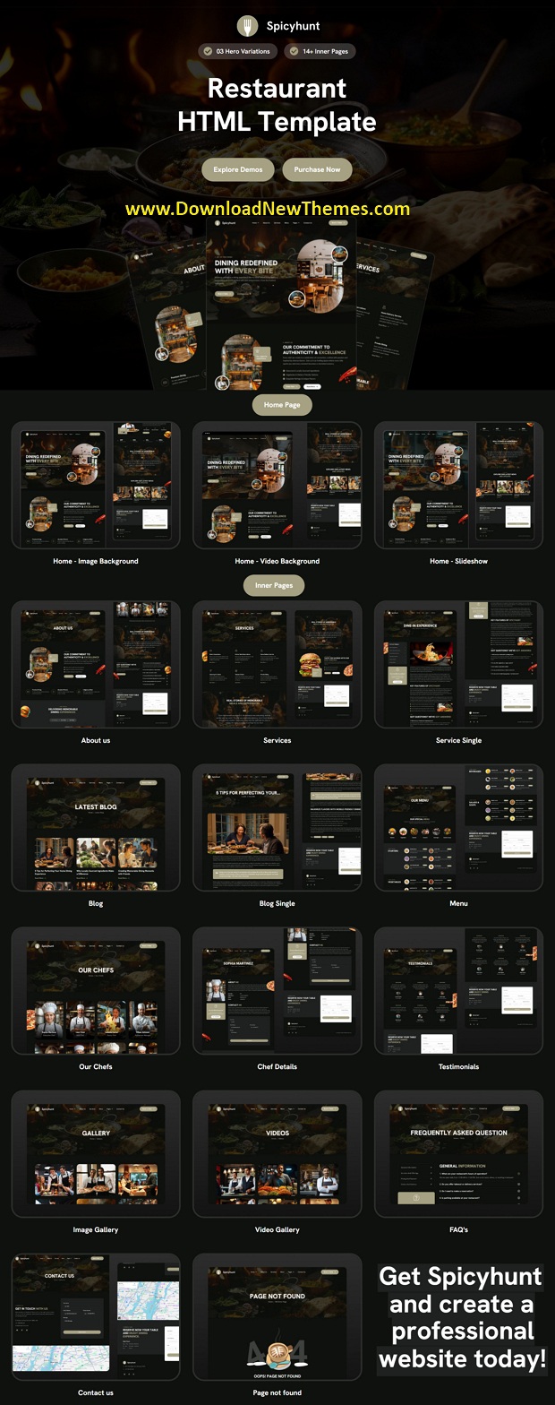 Spicyhunt - Restaurant HTML Template Review