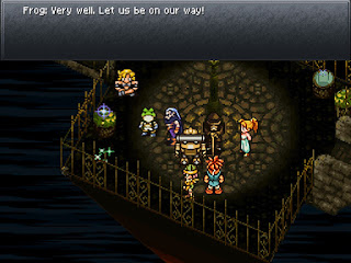 The party picks up Frog from the End of Time in Chrono Trigger.