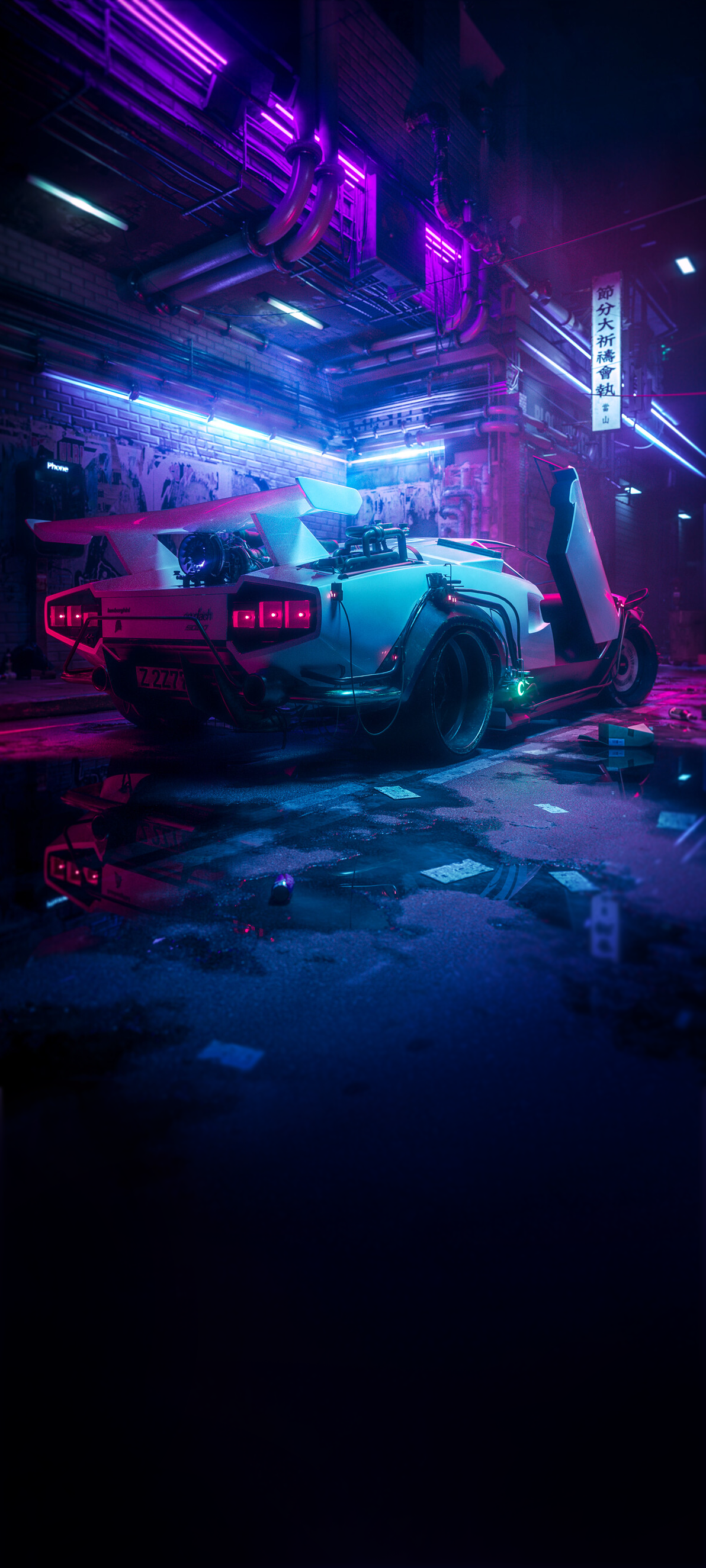 iPhone wallpaper HD - Cyberpunk Car
