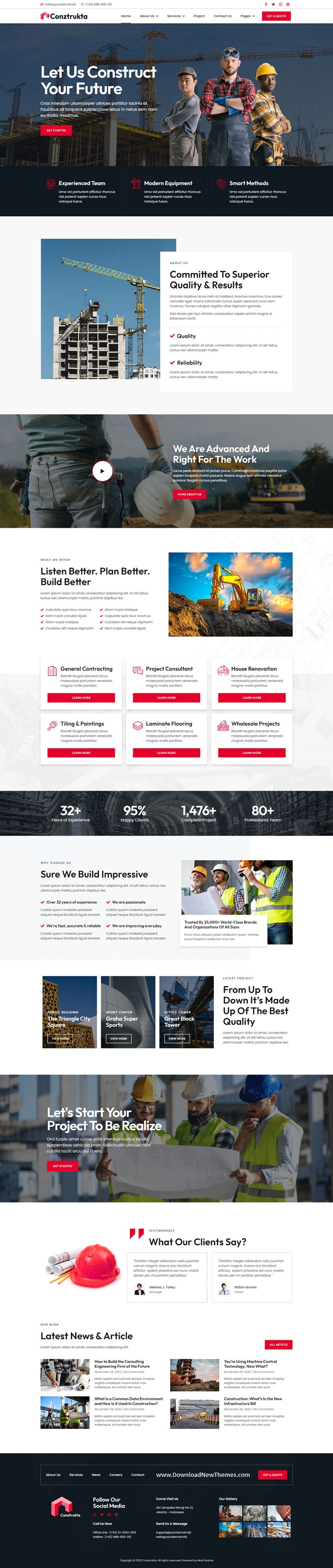 Conztrukta - Construction Service Elementor Template Kit Review