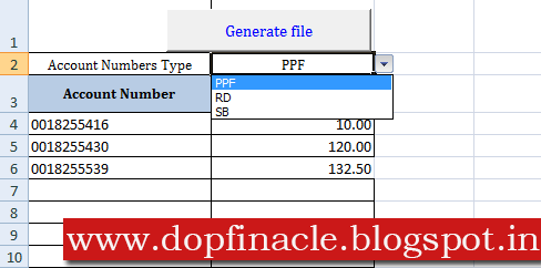 PPF Bulk Upload Procedure in DOP Finacle