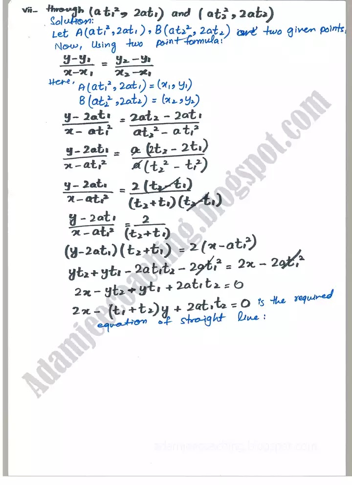 plane-analytic-geometry:-straight-line-exercise-7-3-mathematics-12th