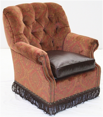 Rust Red Velvet Leather Chair