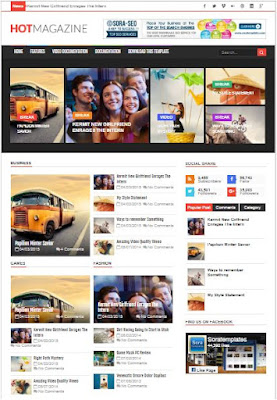 Hot Magazine Adsense Responsive Blogger Templates Without Footer Credit