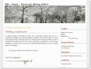 Gray Forest Blogspot Template, white template