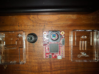 The camera IC exposed after removing the focusing barrel