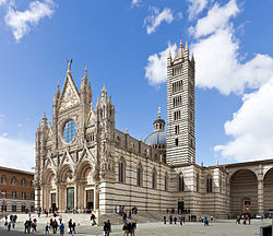 Siena's magnificent Cattedrale di Santa Maria Assunta with its marble exterior