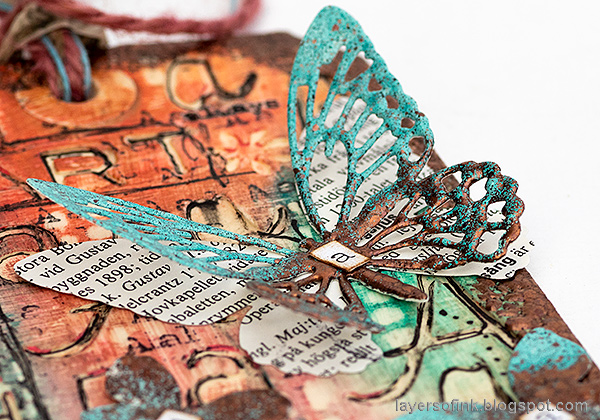 Layers of ink - Typography Tag Tutorial by Anna-Karin Evaldsson. Detailed butterfly.