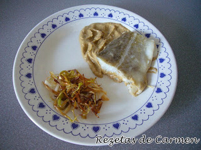 Bacalao con crema de mejillones