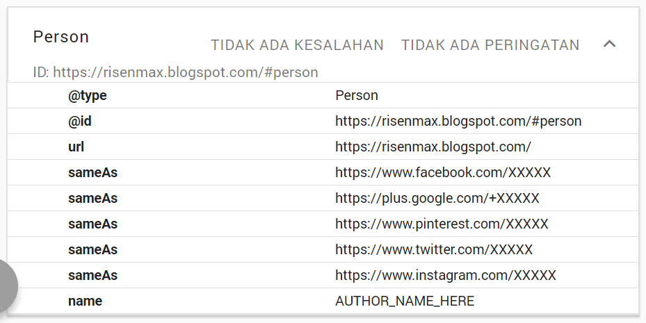 Cara pasang Schema.org type organizaton di blog